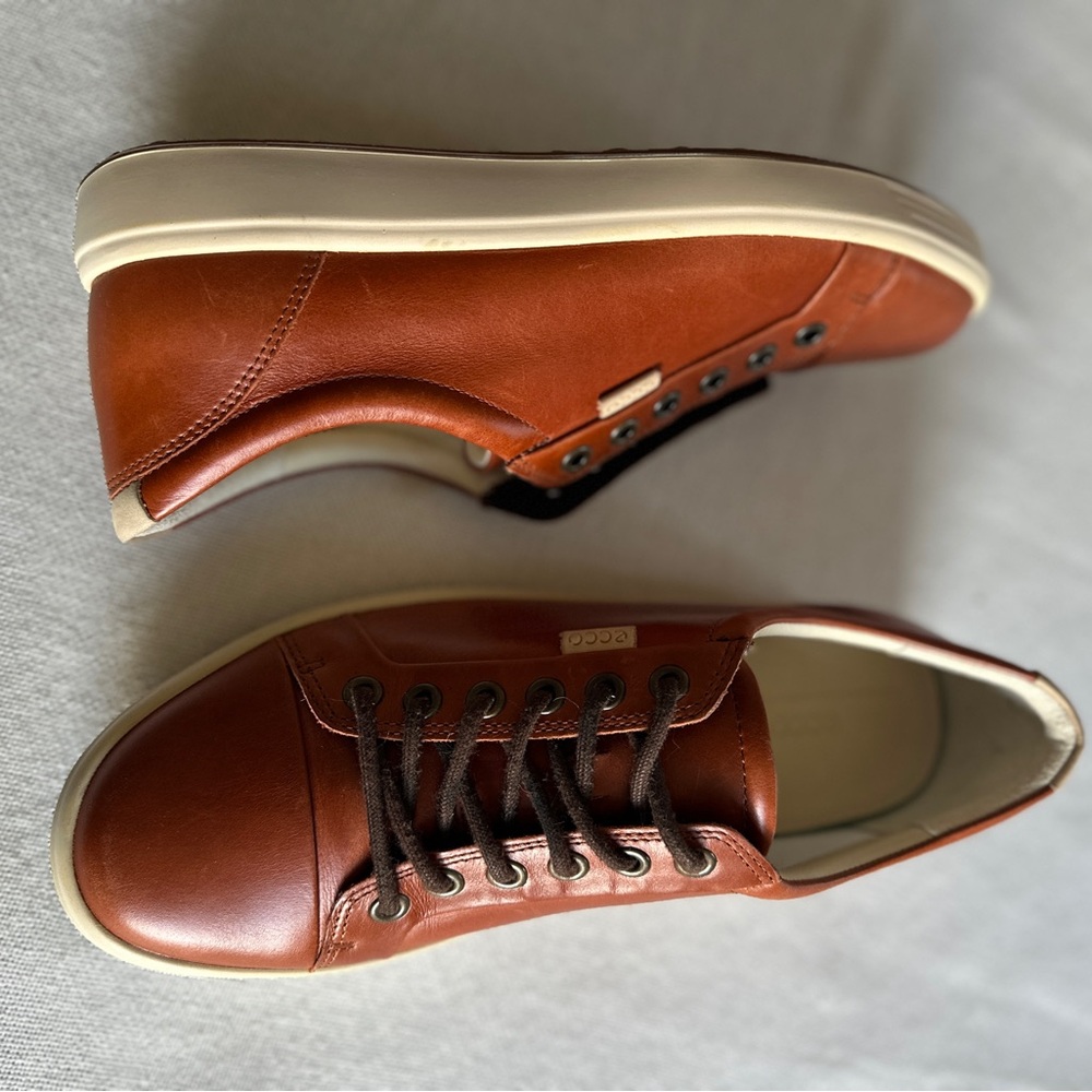 NWT ECCO Soft 7 Cognac Leather Sneakers | Women’s 39 (8-8 1/2) - Picture 2 of 10